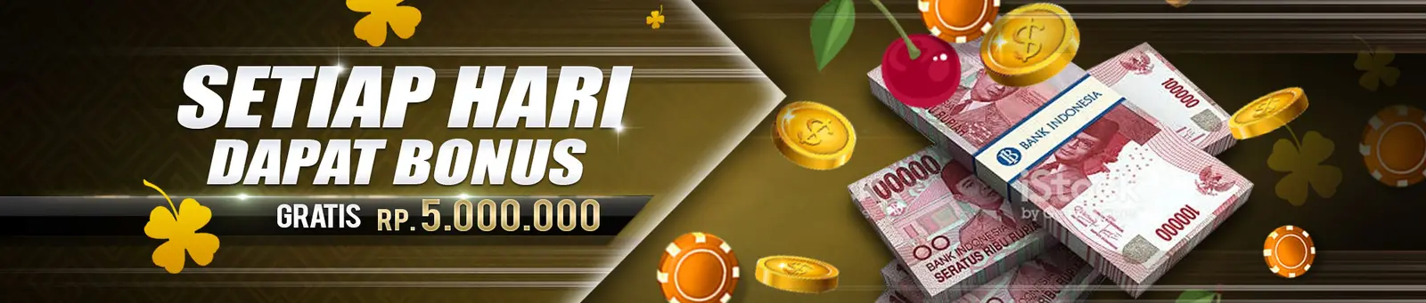 Materi promosi bonus harian hingga 5 juta rupiah